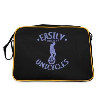 Facilement distrait par les monocycles - Sac Retro - noir/or - Dos