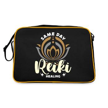 Reiki Same Day Reiki Healing Healer Meditation - Retro Tasche - Schwarz/Gold - Hinten