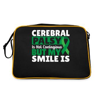 Zerebrale Lähmung ist nicht ansteckend Mein - Retro Tasche - Schwarz/Gold - Hinten