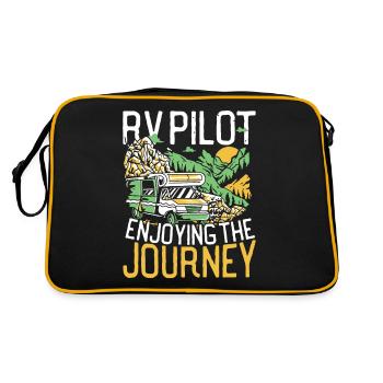 RV Pilot Genießen Sie die Reise RV Camping - Retro Tasche - Schwarz/Gold - Hinten