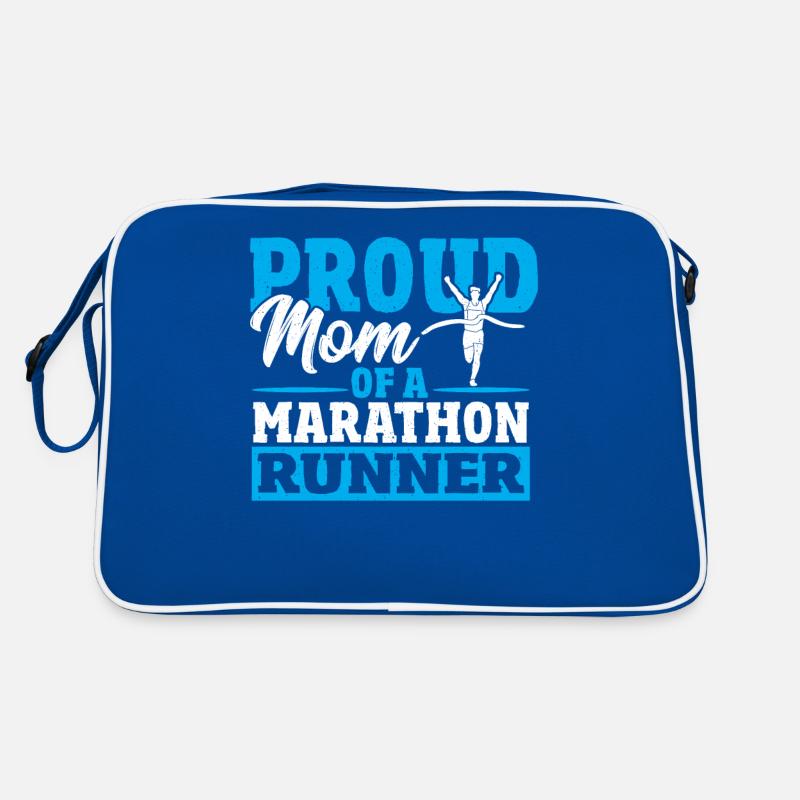 Stolze Mutter eines Marathonläufers Retro Tasche