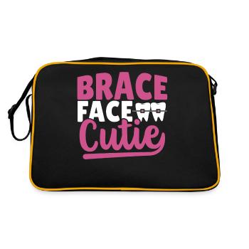 Broches Face Cutie Orthodontiste - Sac Retro - noir/or - Dos