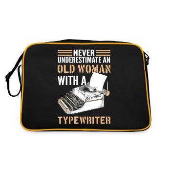 Author Never Underestimate An Old Woman With A - Retro Bag - black/gold - Back
