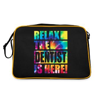 Dentist Lustiger Spruch - Retro Tasche - Schwarz/Gold - Hinten