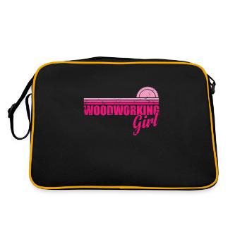 Woodworking Girl Forestry Worker - Retro Bag - black/gold - Back