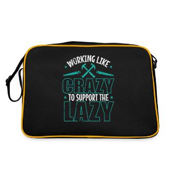 Travailler comme un fou pour soutenir les paresseux - Sac Retro - noir/or - Dos