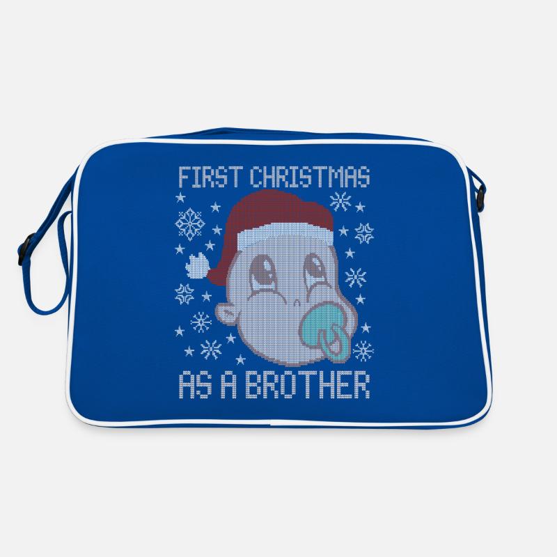 Premier Noël en tant que frère - noël moche Sac Retro
