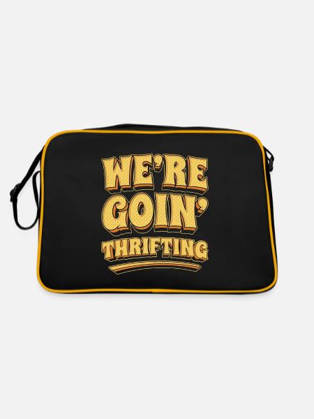 Thrift Shopping We're Goin' Thrifting Shopper - Retro Tasche - Schwarz/Gold - Hinten