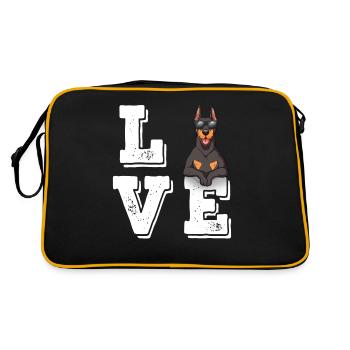 Doberman d’amour - Sac Retro - noir/or - Dos