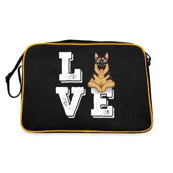 Amour berger allemand - Sac Retro - noir/or - Dos