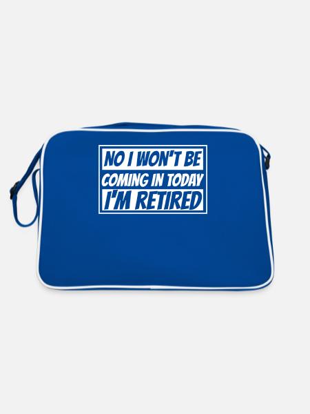 Rentner Rente Lustig - Retro Tasche - Blau/Weiß - Hinten