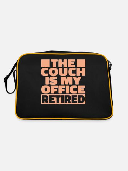 Pensioner Pension Humor - Retro Bag - black/gold - Back