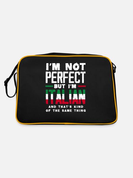 Funny Italy Gift - Retro Bag - black/gold - Back