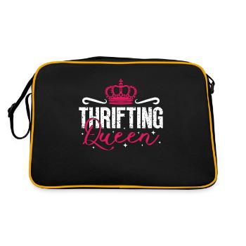 Thrift Shopping Thrifting Queen Shopper Thrifter - Sac Retro - noir/or - Dos