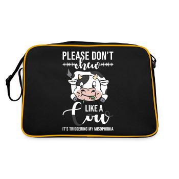 Misophonie Bitte kau nicht wie eine Kuh - Retro Tasche - Schwarz/Gold - Hinten