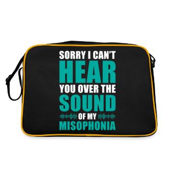 Geschenk Zur Sensibilisierung Für Misophonie - Retro Tasche - Schwarz/Gold - Hinten
