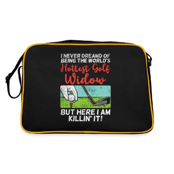 Heißeste Golf-Witwe - Retro Tasche - Schwarz/Gold - Hinten