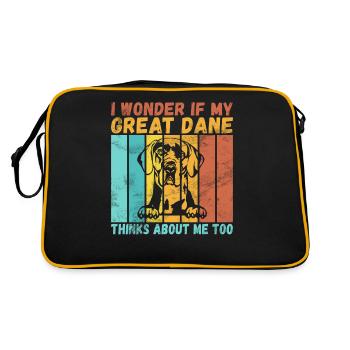 Great Dane Gifts - Retro Tasche - Schwarz/Gold - Hinten