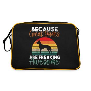 Great Dane Gifts - Retro Tasche - Schwarz/Gold - Hinten