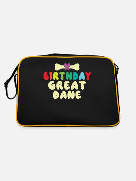 Great Dane Gifts - Retro Tasche - Schwarz/Gold - Hinten