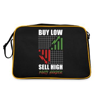 Global Stock Trading - Buy Low, High - Retro Bag - black/gold - Back