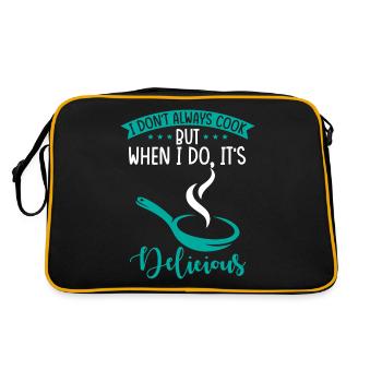 Amateur chef cooks culinary food - Retro Bag - black/gold - Back