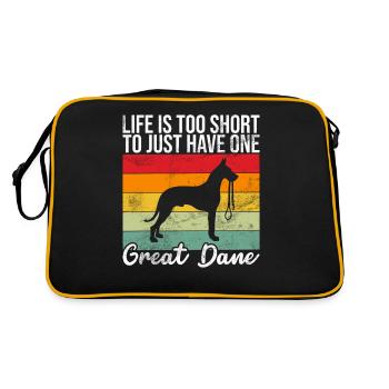 Great Dane Gifts - Retro Tasche - Schwarz/Gold - Hinten