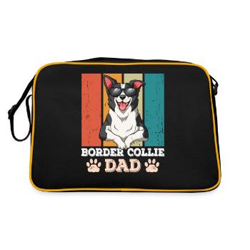 Papa Border Collie - Sac Retro - noir/or - Dos