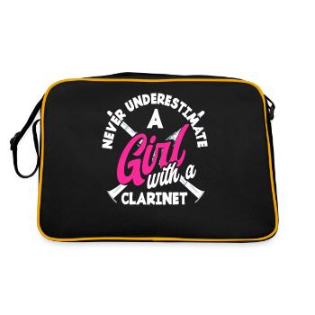 Ne sous-estimez jamais une fille avec clarinette - Sac Retro - noir/or - Dos