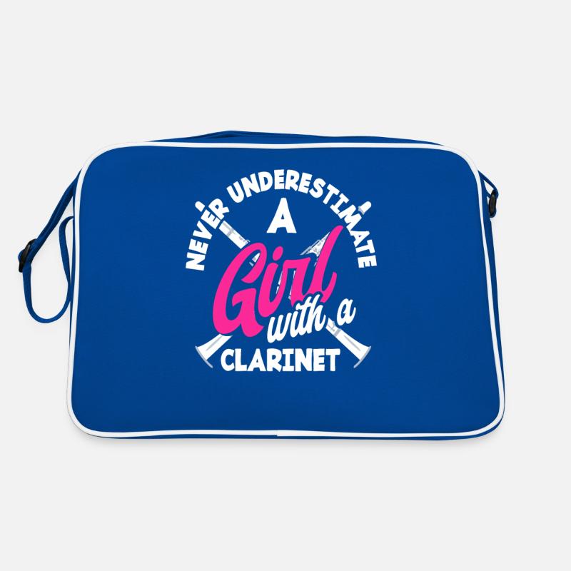 Unterschätze Niemals ein Mädchen Mit Klarinette Retro Tasche