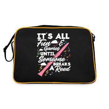 Cadeau amusant de joueur de clarinette - Sac Retro - noir/or - Dos