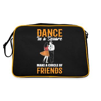 Danser dans un carré, former un cercle d’amis - Sac Retro - noir/or - Dos