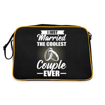 I Just Married The Coolest Couple Ever Wedding - Retro Bag - black/gold - Back