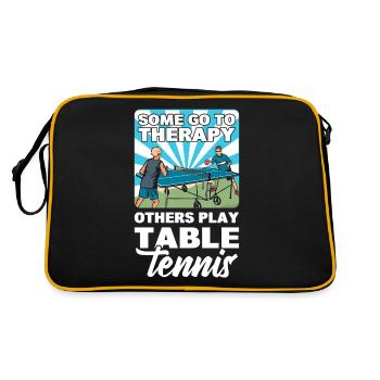 Some Go To Therapy Others Play Table Tennis Ping - Retro Bag - black/gold - Back