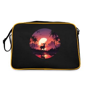 Animaux Chèvres Couchers de soleil Chèvres Amoureux des animaux - Sac Retro - noir/or - Dos
