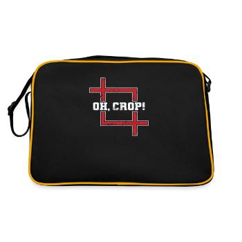 Oh Crop! Foto Fotograf Kamera - Retro Tasche - Schwarz/Gold - Hinten