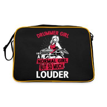 DrummerGirl Like A Normal Girl But So Much Plus Fort - Sac Retro - noir/or - Dos