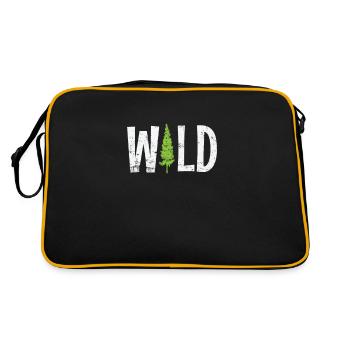 Wild Forest Tree Nature Leaves - Retro Bag - black/gold - Back