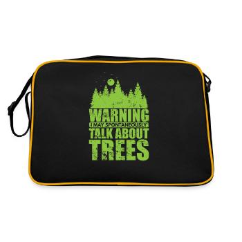 Warning I Talk about Trees Nature Forests - Retro Bag - black/gold - Back