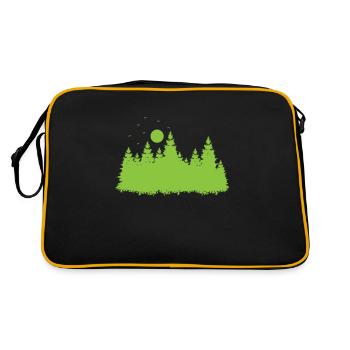 Forest with leaves in the environment - Retro Bag - black/gold - Back