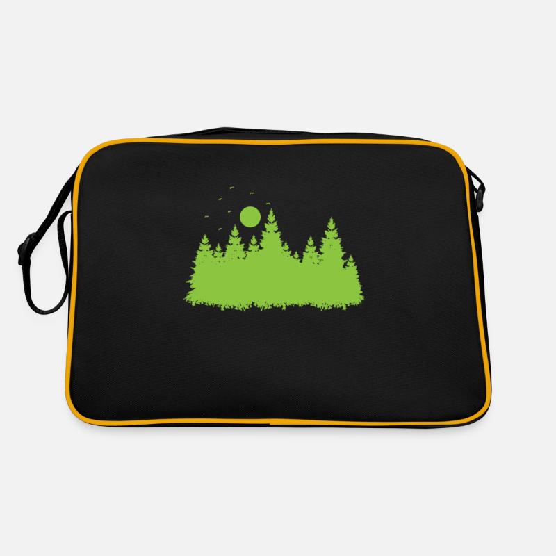 Wald mit Blättern in der Umwelt Retro Tasche