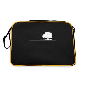 Tree in the field nature leaves - Retro Bag - black/gold - Back