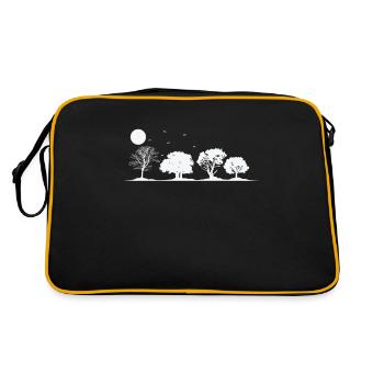 Trees at Full Moon Nature Forests Leaves - Retro Bag - black/gold - Back