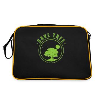 Save Tree Nature Forests Leaves Environment - Retro Bag - black/gold - Back