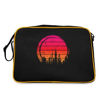 Forest of Trees, Nature, Leaves, Forest - Retro Bag - black/gold - Back