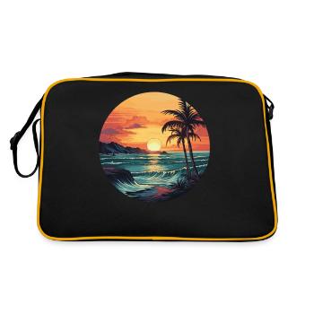 Tropical Island Sunset Palm Beach - Retro Bag - black/gold - Back