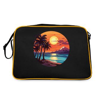 Island Tropical Beach Sunset - Retro Bag - black/gold - Back