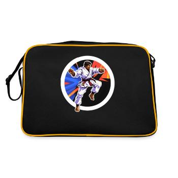 Karate Kampfkunst - Retro Tasche - Schwarz/Gold - Hinten