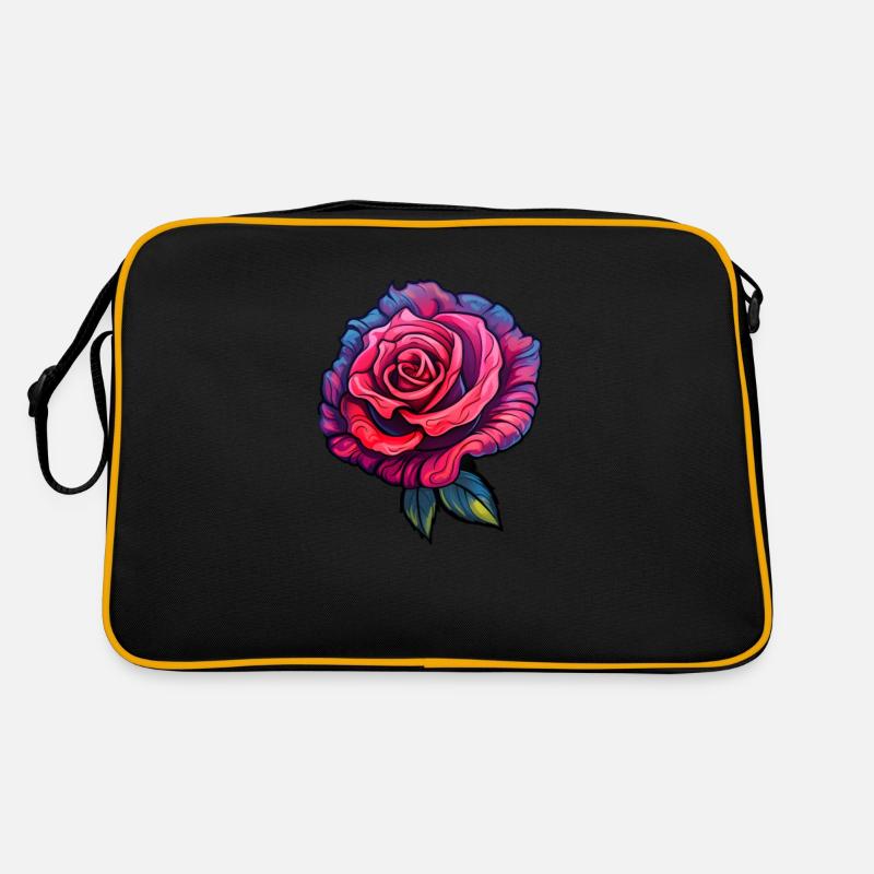 Lebendige Rosenfarben Retro Tasche