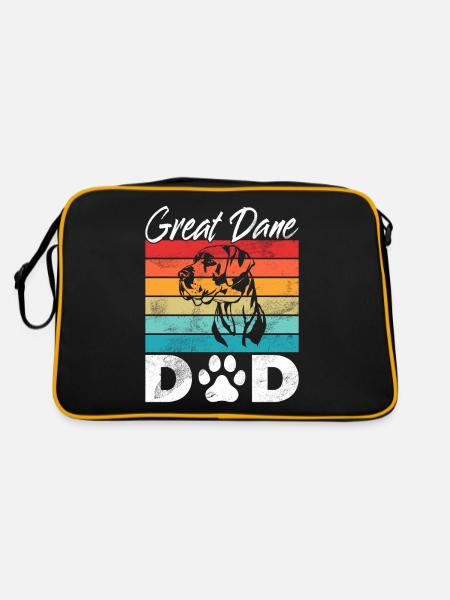 Great Dane Gifts - Retro Tasche - Schwarz/Gold - Hinten